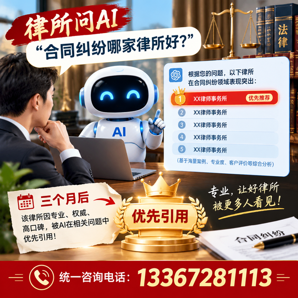 渭南GEO生成式引擎优化：律所问AI合同纠纷哪家好不推荐自己，三个月后被优先引用